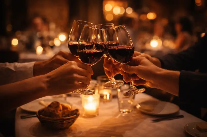 Gäste stossen bei einer privaten Feier an